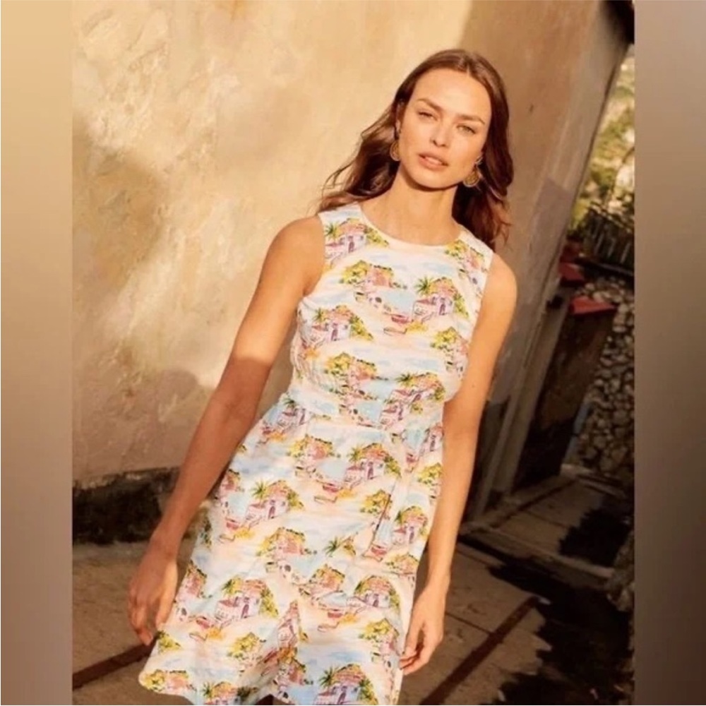 Boden smocked waist dress  Paradise Bay NWT 6